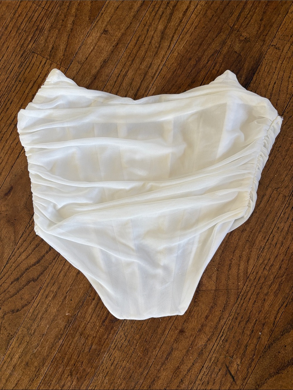 White Ruched Strapless corset
